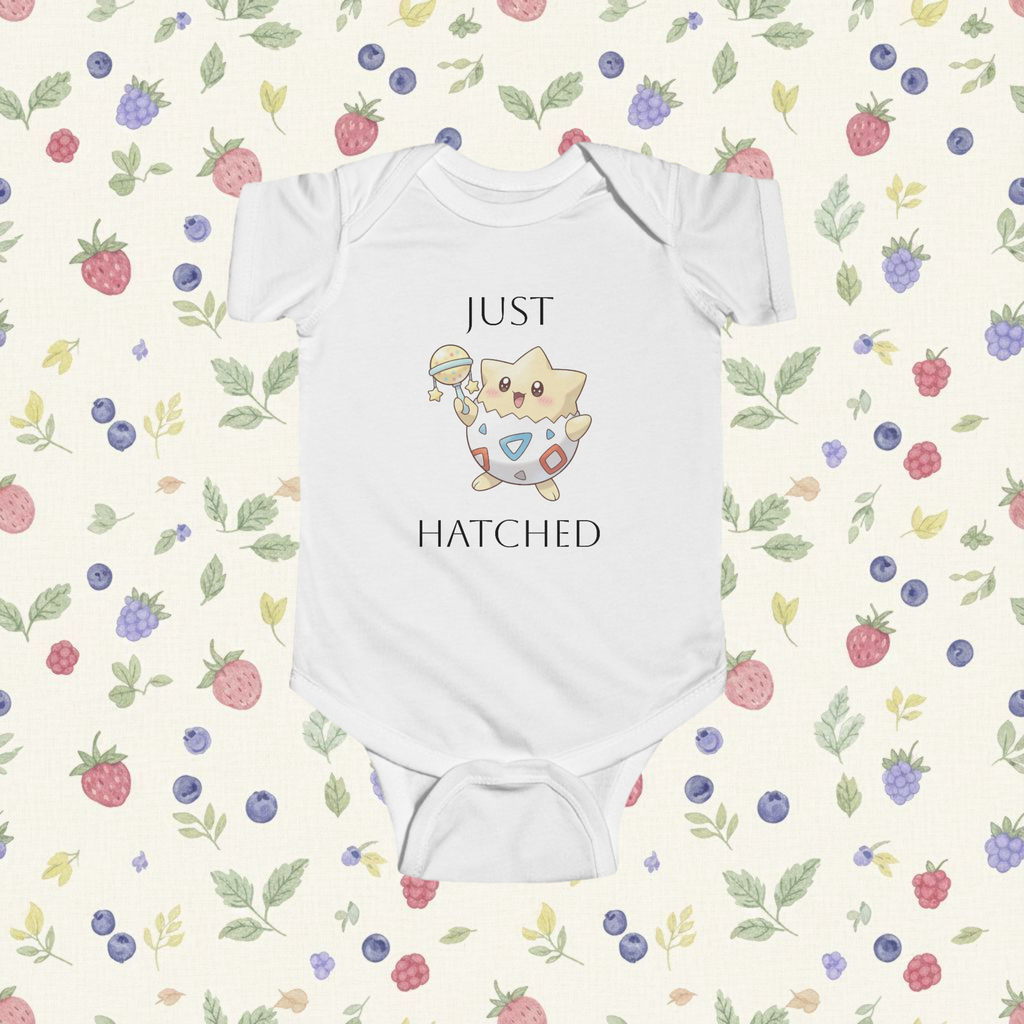'Just Hatched' Nostalgic Cartoons Short-Sleeve Baby Onesie