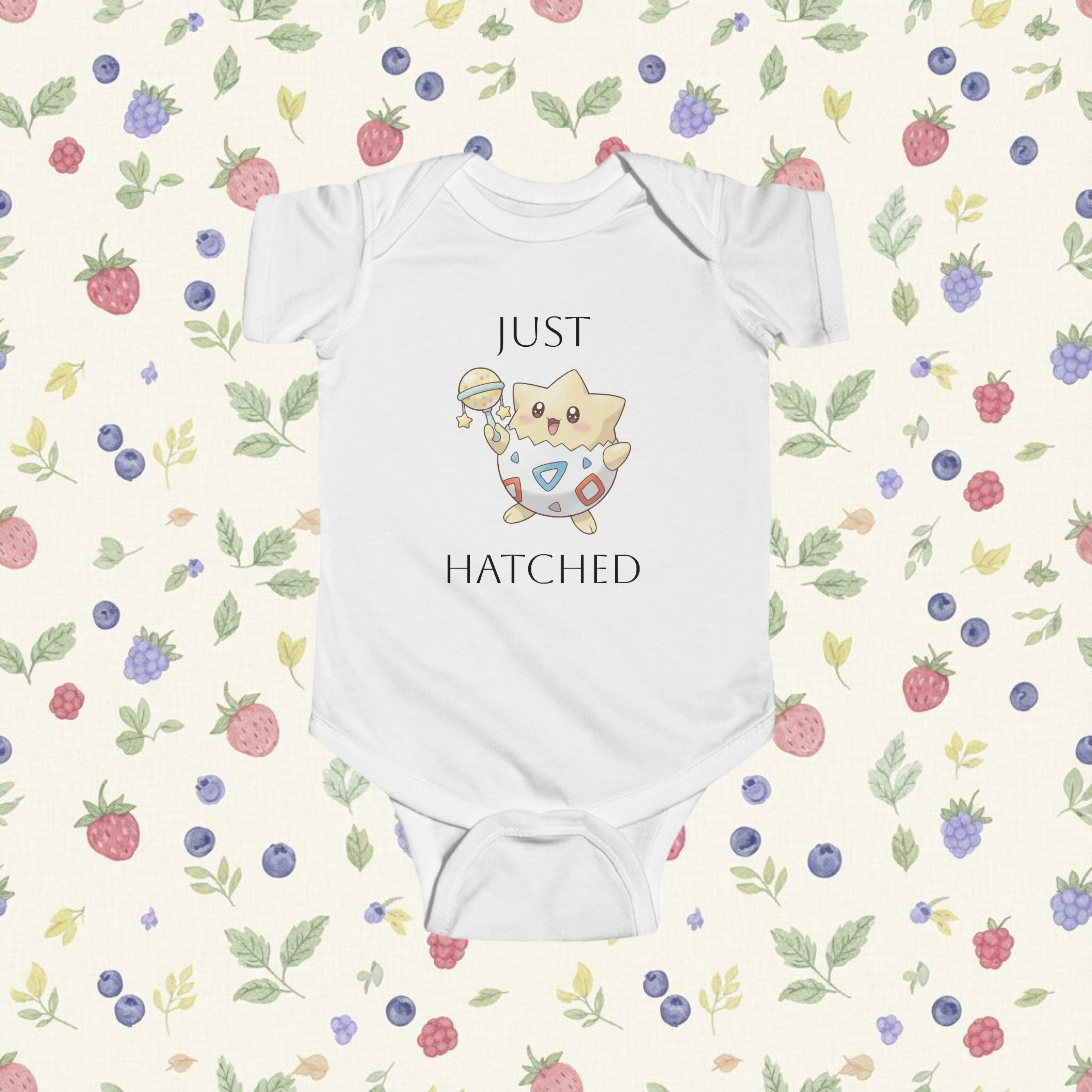 'Just Hatched' Nostalgic Cartoons Short-Sleeve Baby Onesie