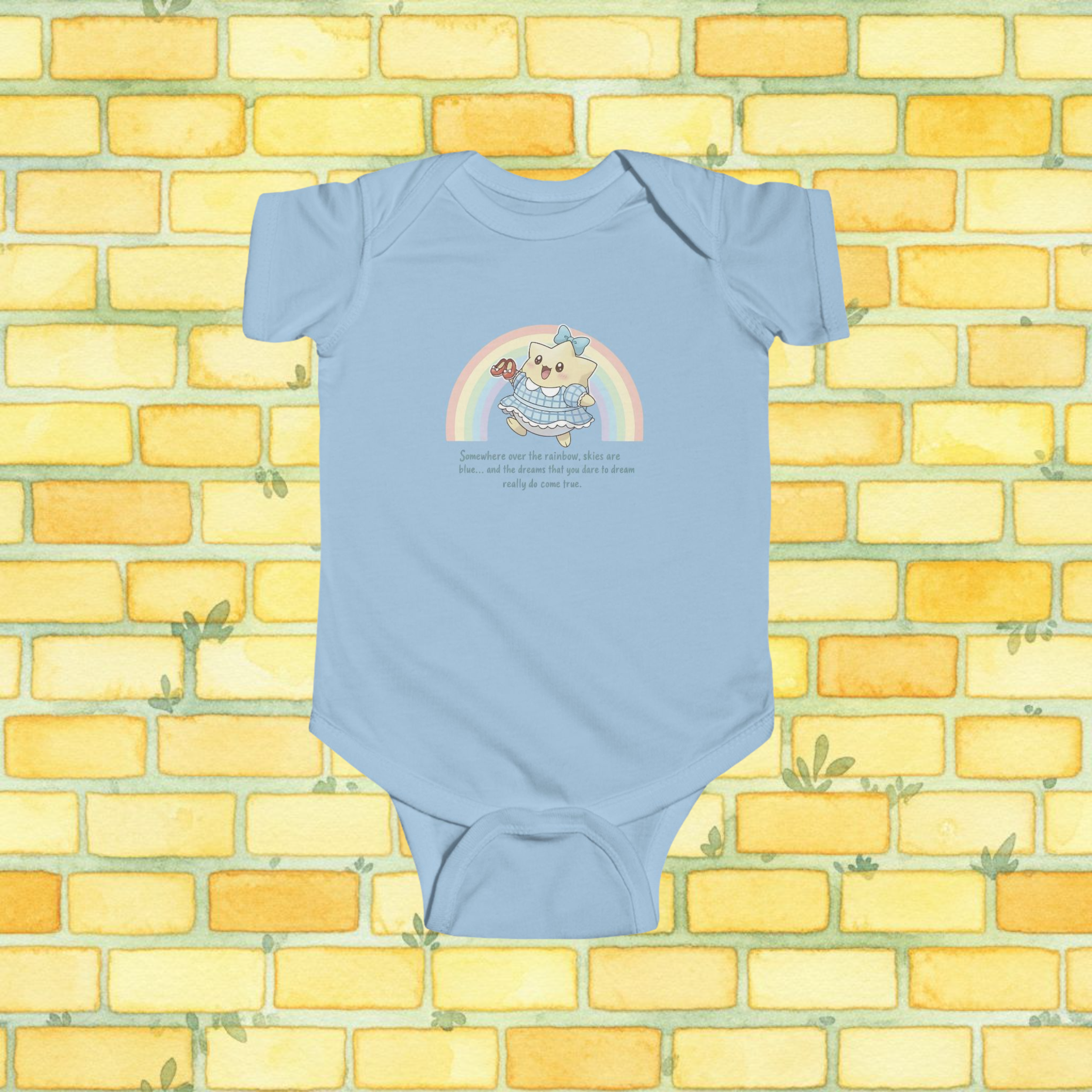 Cute Dorothy-Inspired 'Somewhere Over the Rainbow' Short-Sleeve Baby Onesie