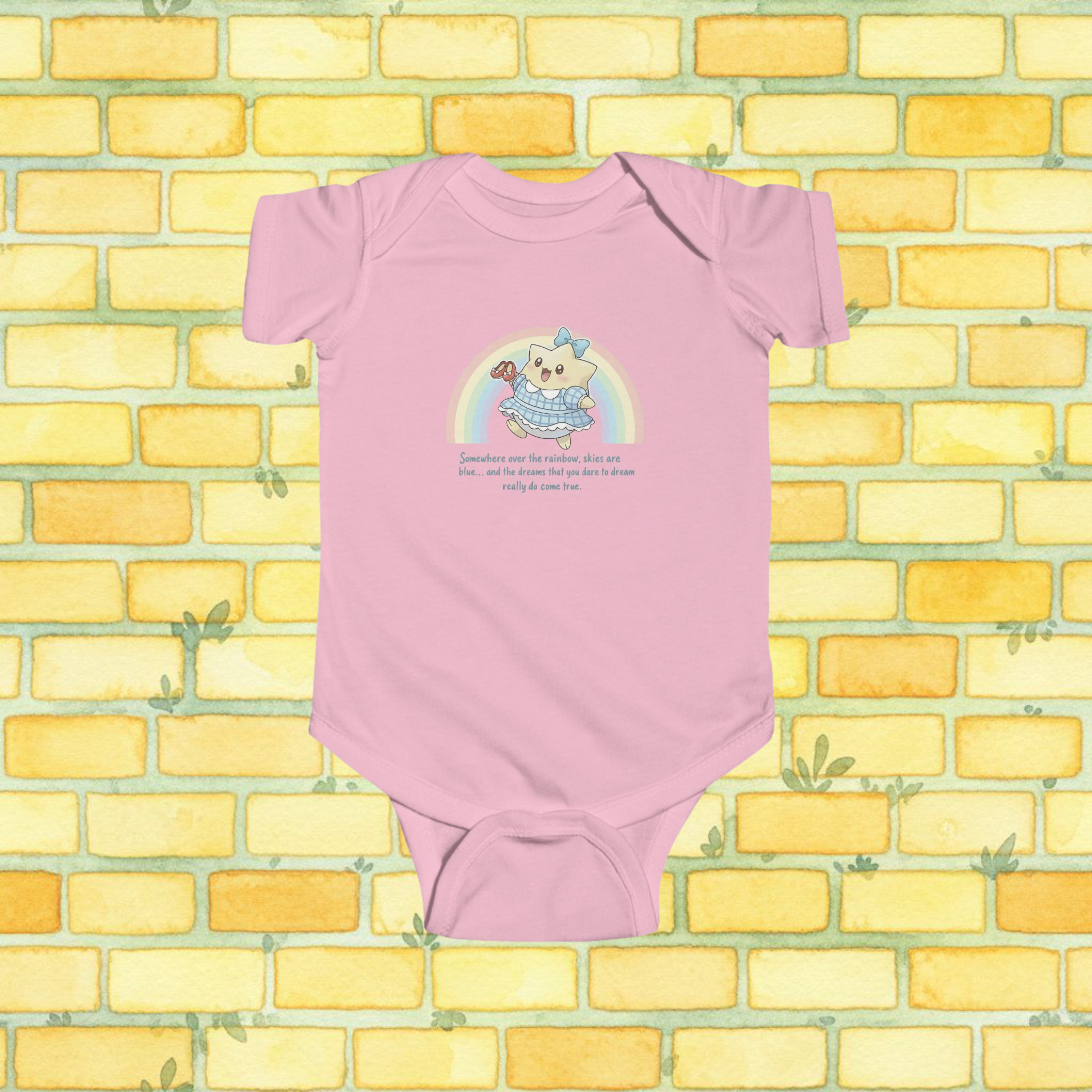 Cute Dorothy-Inspired 'Somewhere Over the Rainbow' Short-Sleeve Baby Onesie