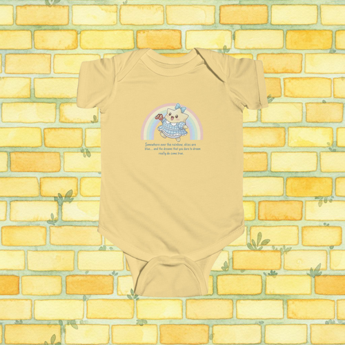 Cute Dorothy-Inspired 'Somewhere Over the Rainbow' Short-Sleeve Baby Onesie