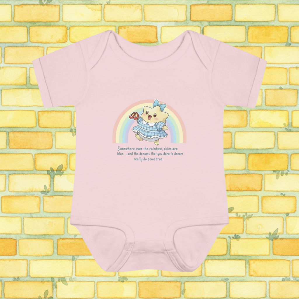Pastels Dorothy-Inspired 'Somewhere Over the Rainbow' Short-Sleeve Baby Onesie
