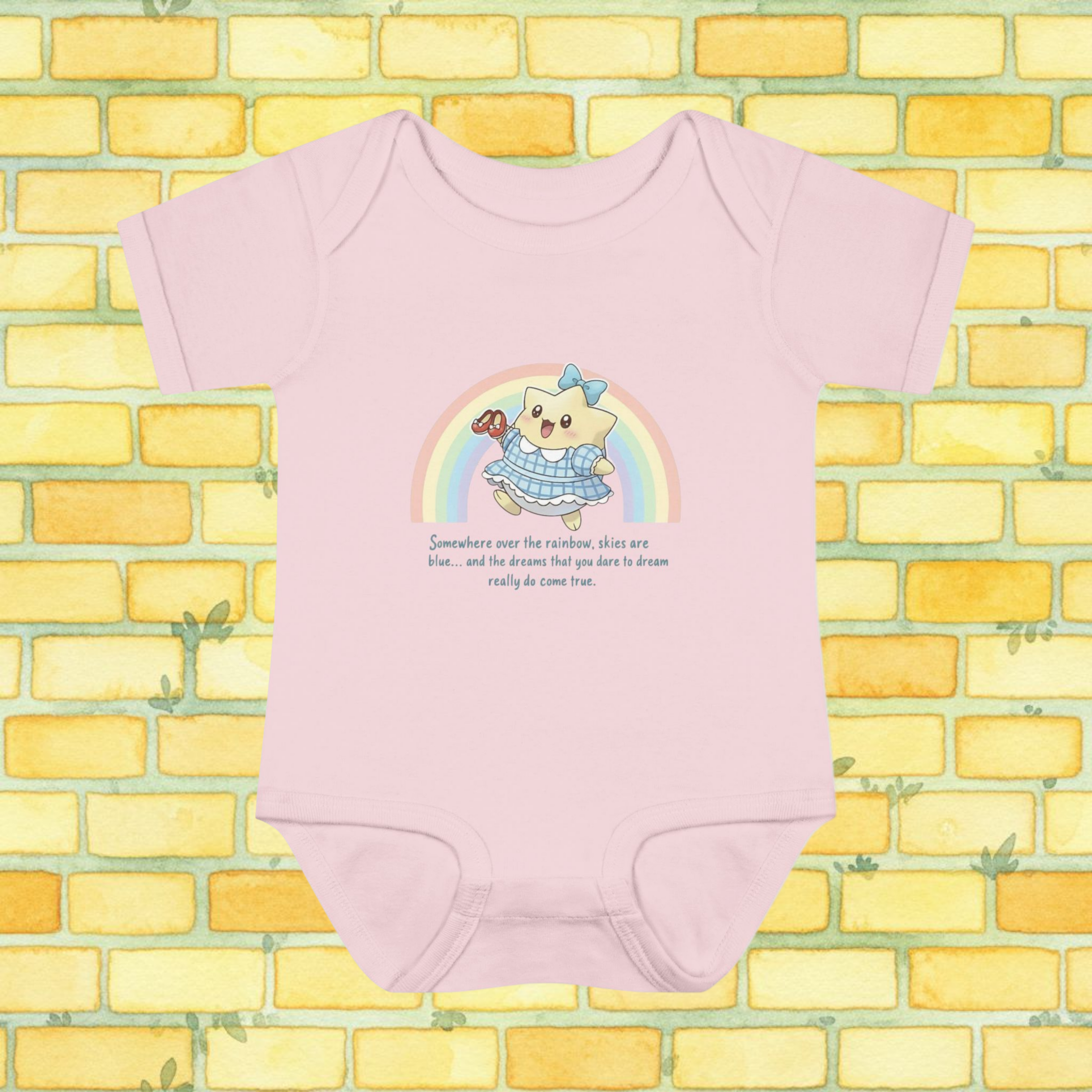 Pastels Dorothy-Inspired 'Somewhere Over the Rainbow' Short-Sleeve Baby Onesie