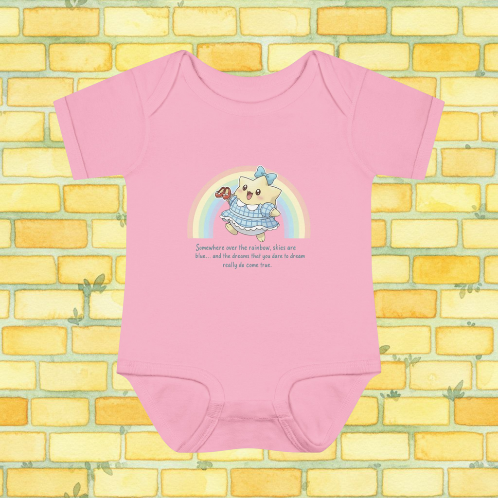 Pastels Dorothy-Inspired 'Somewhere Over the Rainbow' Short-Sleeve Baby Onesie