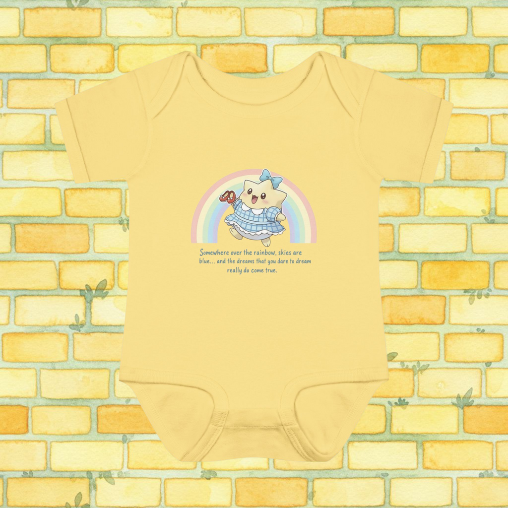 Pastels Dorothy-Inspired 'Somewhere Over the Rainbow' Short-Sleeve Baby Onesie