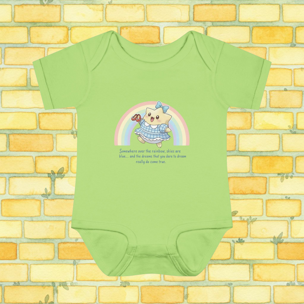Pastels Dorothy-Inspired 'Somewhere Over the Rainbow' Short-Sleeve Baby Onesie