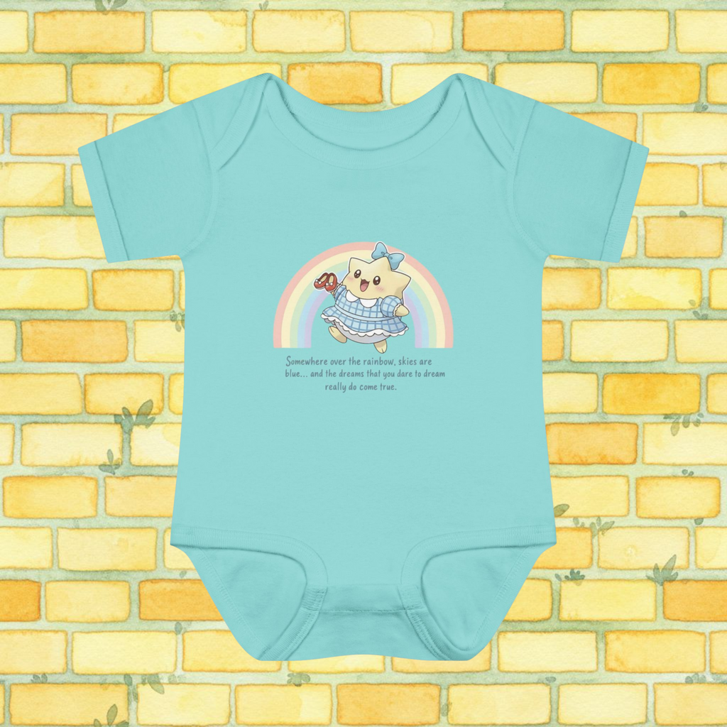 Pastels Dorothy-Inspired 'Somewhere Over the Rainbow' Short-Sleeve Baby Onesie