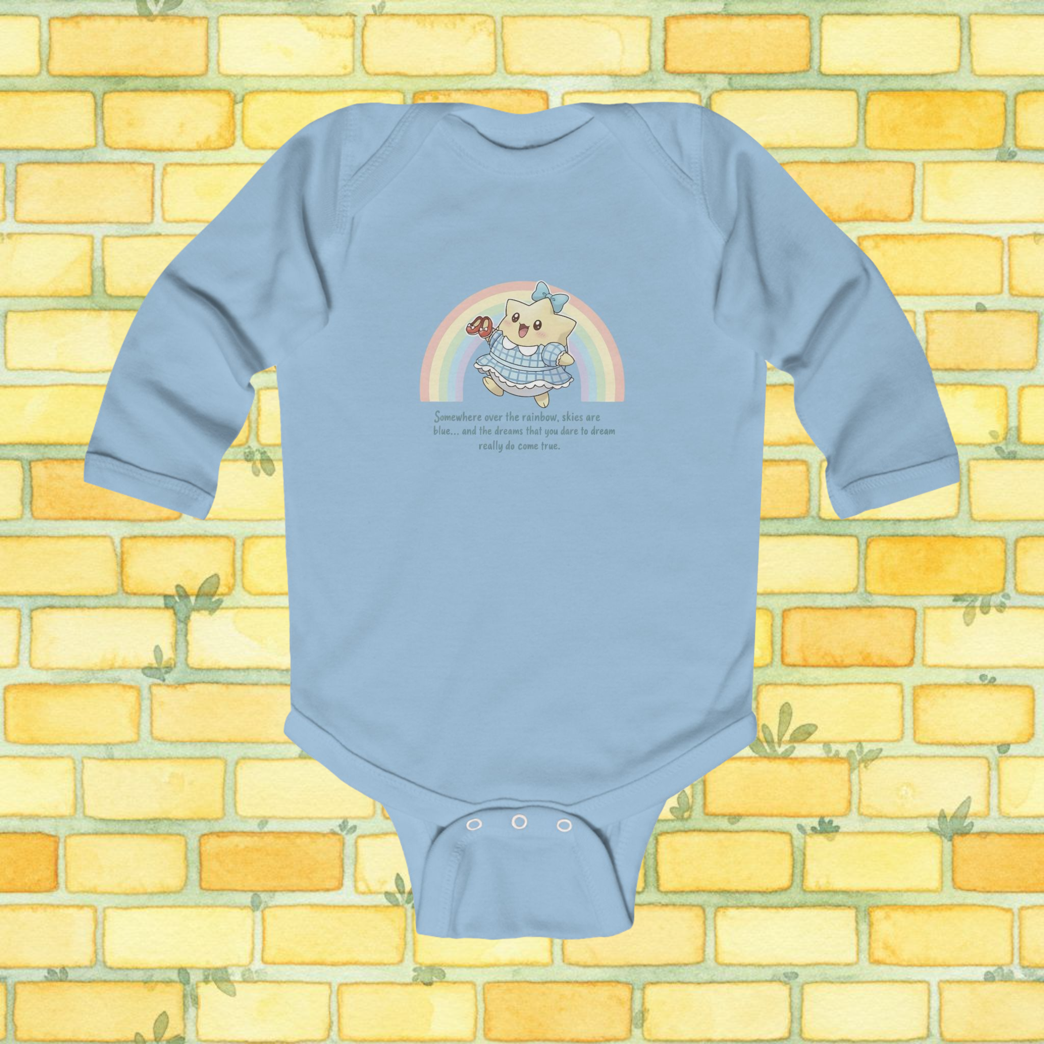 Dorothy-Inspired 'Somewhere Over the Rainbow' Long-Sleeve Baby Onesie