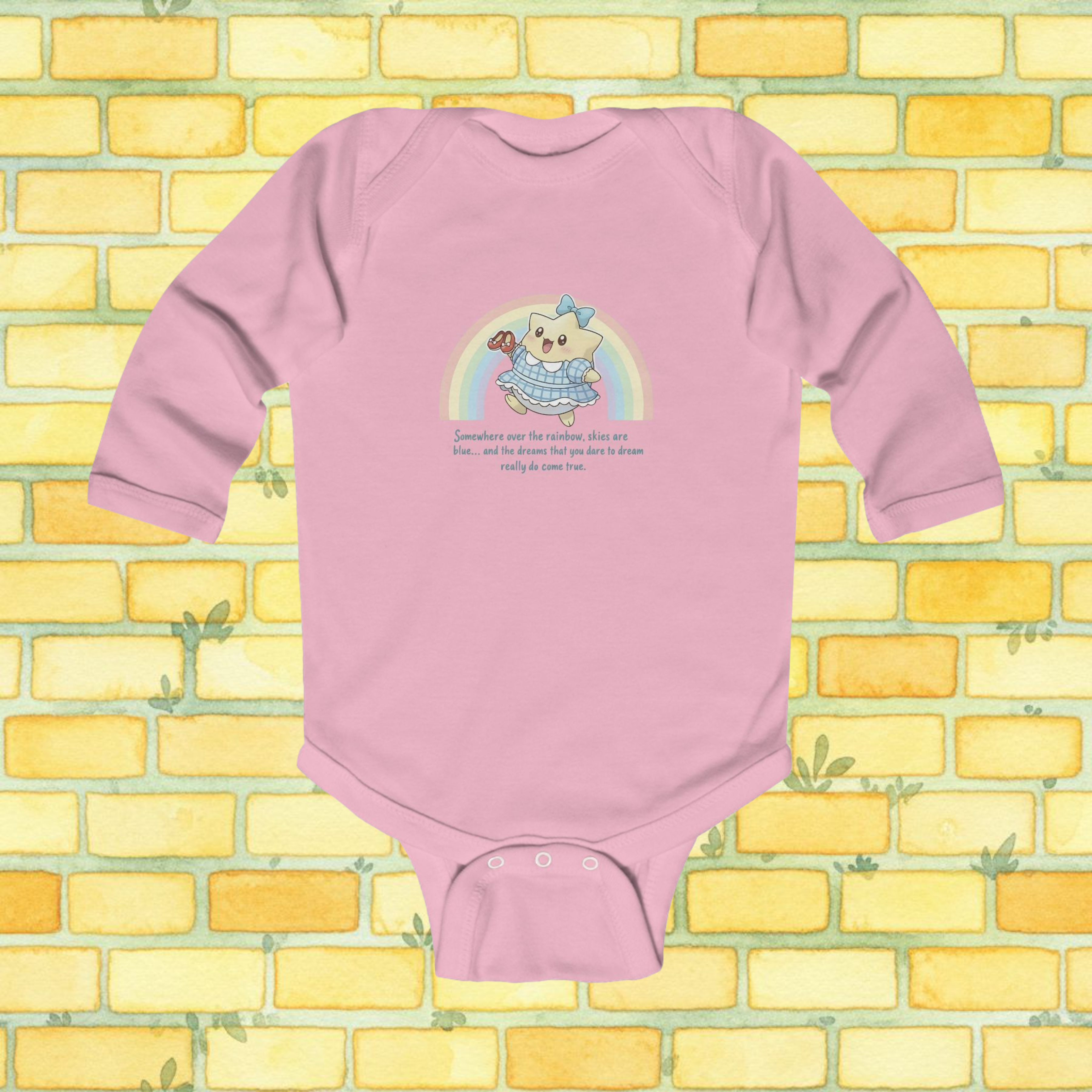 Dorothy-Inspired 'Somewhere Over the Rainbow' Long-Sleeve Baby Onesie
